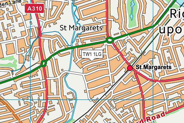TW1 1LG map - OS VectorMap District (Ordnance Survey)