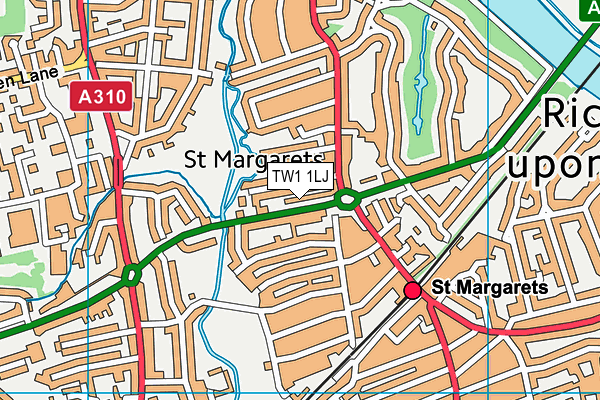 TW1 1LJ map - OS VectorMap District (Ordnance Survey)