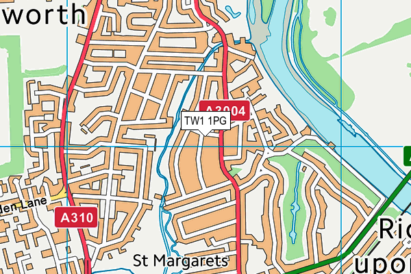 TW1 1PG map - OS VectorMap District (Ordnance Survey)