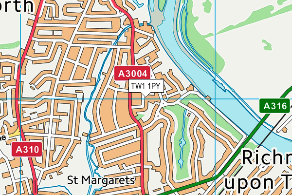 TW1 1PY map - OS VectorMap District (Ordnance Survey)