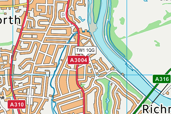 TW1 1QG map - OS VectorMap District (Ordnance Survey)