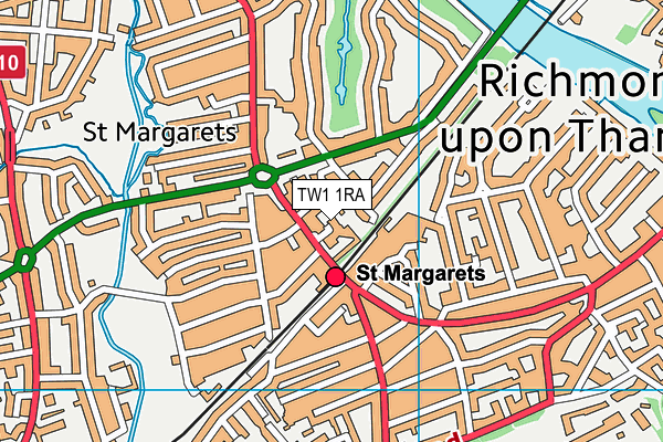 TW1 1RA map - OS VectorMap District (Ordnance Survey)