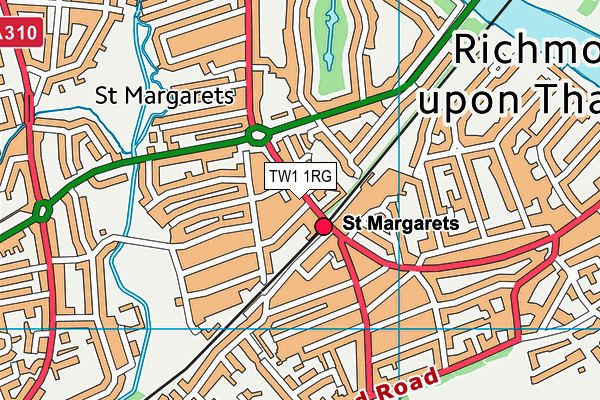 TW1 1RG map - OS VectorMap District (Ordnance Survey)