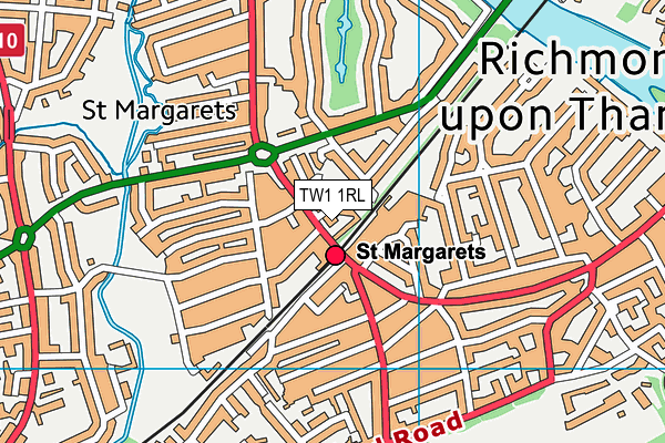 TW1 1RL map - OS VectorMap District (Ordnance Survey)