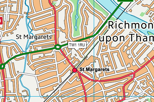 TW1 1RU map - OS VectorMap District (Ordnance Survey)