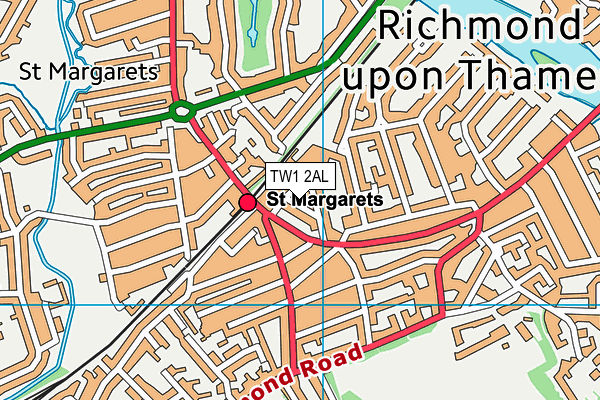 TW1 2AL map - OS VectorMap District (Ordnance Survey)