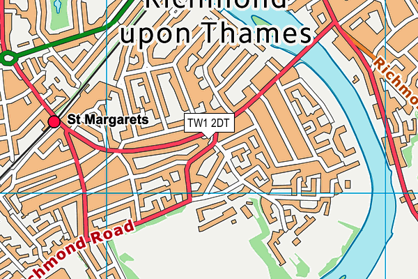 TW1 2DT map - OS VectorMap District (Ordnance Survey)