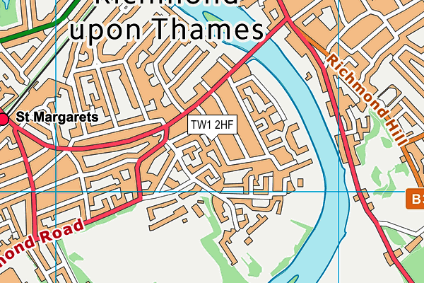 TW1 2HF map - OS VectorMap District (Ordnance Survey)