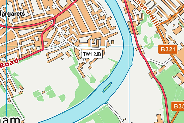 TW1 2JB map - OS VectorMap District (Ordnance Survey)