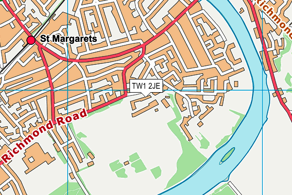 TW1 2JE map - OS VectorMap District (Ordnance Survey)