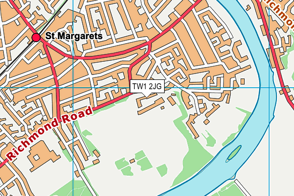 TW1 2JG map - OS VectorMap District (Ordnance Survey)