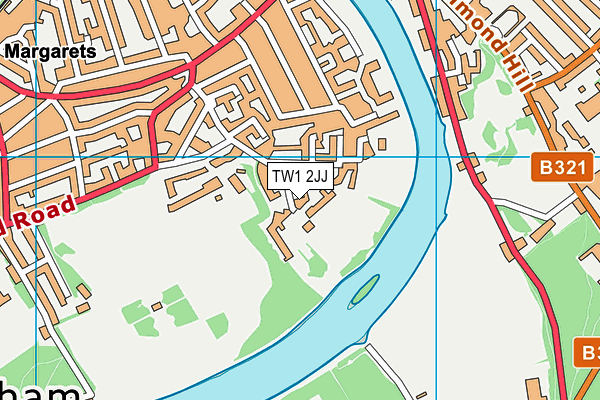 TW1 2JJ map - OS VectorMap District (Ordnance Survey)