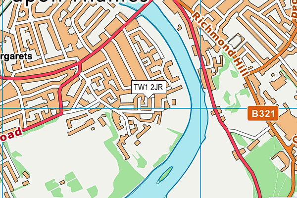 TW1 2JR map - OS VectorMap District (Ordnance Survey)