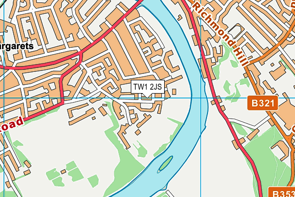 TW1 2JS map - OS VectorMap District (Ordnance Survey)