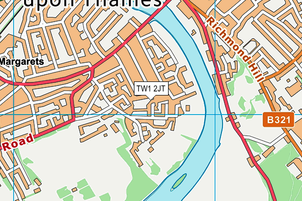 TW1 2JT map - OS VectorMap District (Ordnance Survey)