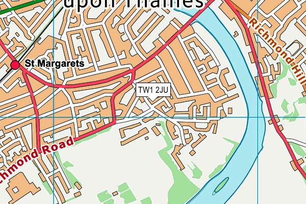 TW1 2JU map - OS VectorMap District (Ordnance Survey)