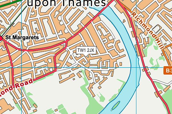 TW1 2JX map - OS VectorMap District (Ordnance Survey)