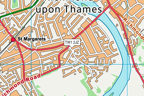 TW1 2JZ map - OS VectorMap District (Ordnance Survey)