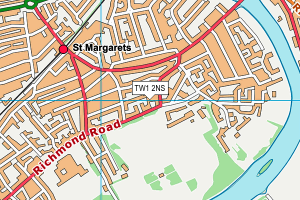 TW1 2NS map - OS VectorMap District (Ordnance Survey)