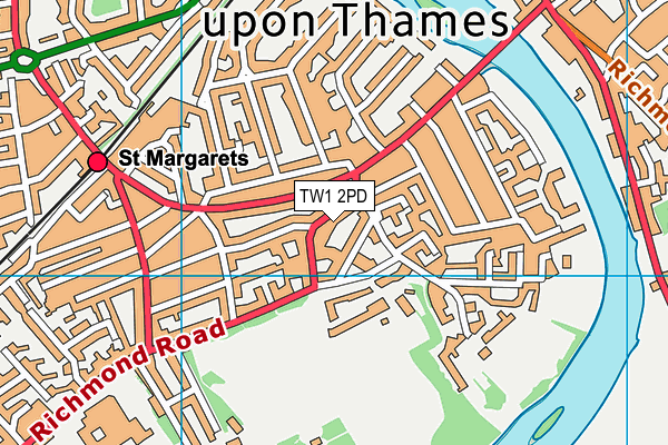 TW1 2PD map - OS VectorMap District (Ordnance Survey)