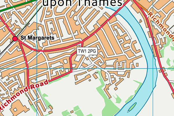 TW1 2PG map - OS VectorMap District (Ordnance Survey)