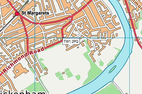 TW1 2PQ map - OS VectorMap District (Ordnance Survey)