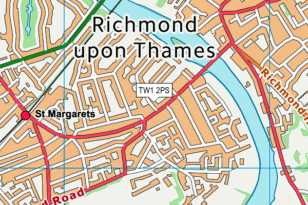 TW1 2PS map - OS VectorMap District (Ordnance Survey)