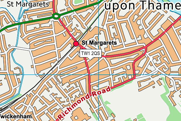 TW1 2QS map - OS VectorMap District (Ordnance Survey)