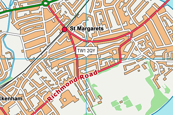 TW1 2QY map - OS VectorMap District (Ordnance Survey)