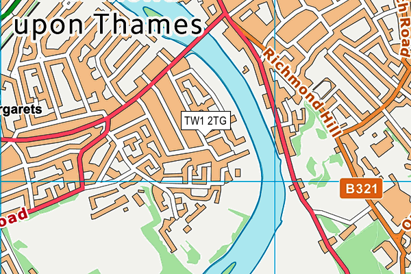 TW1 2TG map - OS VectorMap District (Ordnance Survey)