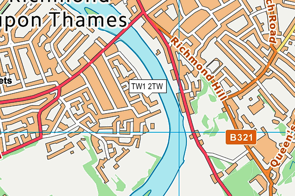 TW1 2TW map - OS VectorMap District (Ordnance Survey)