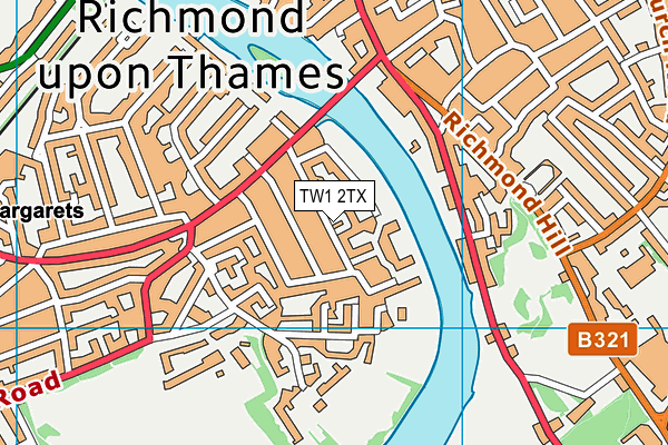 TW1 2TX map - OS VectorMap District (Ordnance Survey)