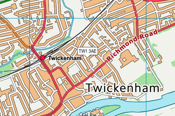 TW1 3AE map - OS VectorMap District (Ordnance Survey)