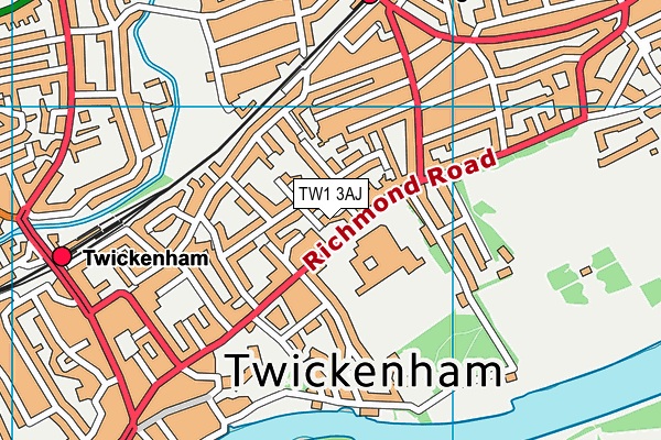 TW1 3AJ map - OS VectorMap District (Ordnance Survey)