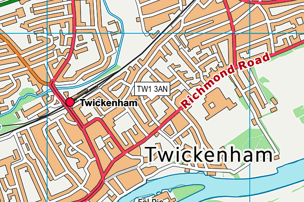 TW1 3AN map - OS VectorMap District (Ordnance Survey)