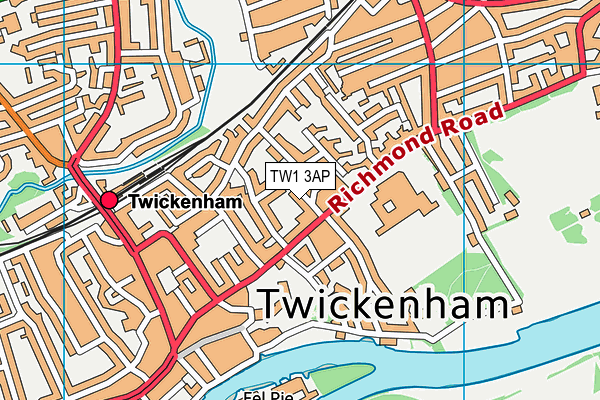 TW1 3AP map - OS VectorMap District (Ordnance Survey)