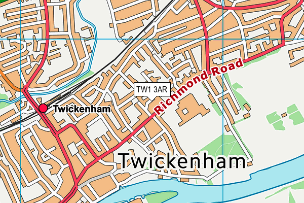 TW1 3AR map - OS VectorMap District (Ordnance Survey)