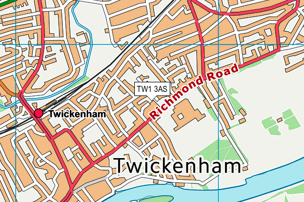 TW1 3AS map - OS VectorMap District (Ordnance Survey)