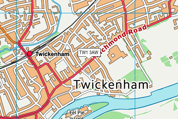 TW1 3AW map - OS VectorMap District (Ordnance Survey)