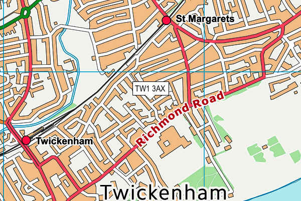 TW1 3AX map - OS VectorMap District (Ordnance Survey)