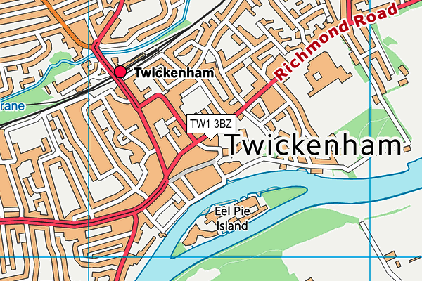 TW1 3BZ map - OS VectorMap District (Ordnance Survey)