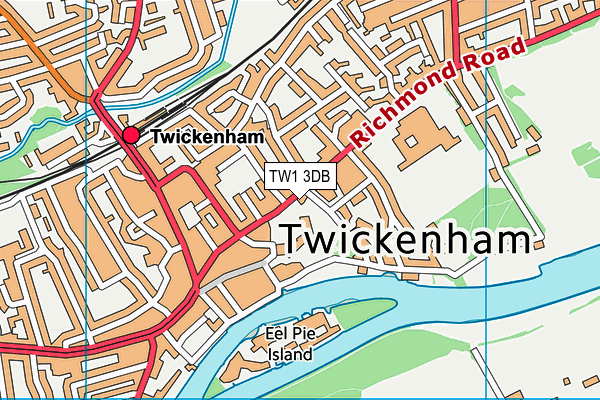 TW1 3DB map - OS VectorMap District (Ordnance Survey)