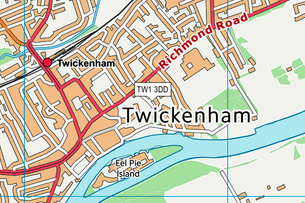 TW1 3DD map - OS VectorMap District (Ordnance Survey)