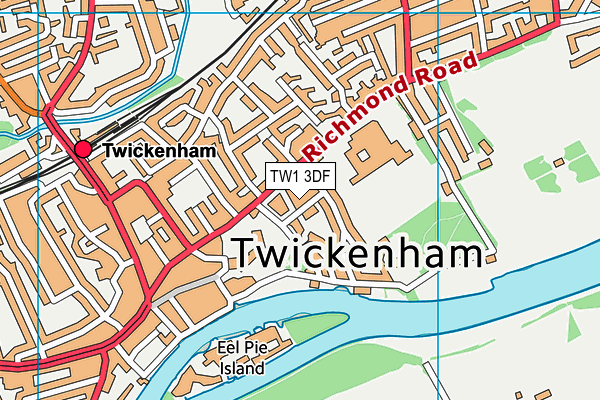 TW1 3DF map - OS VectorMap District (Ordnance Survey)