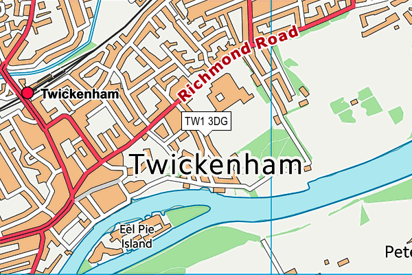 Twickenham Lawn Tennis Club map (TW1 3DG) - OS VectorMap District (Ordnance Survey)