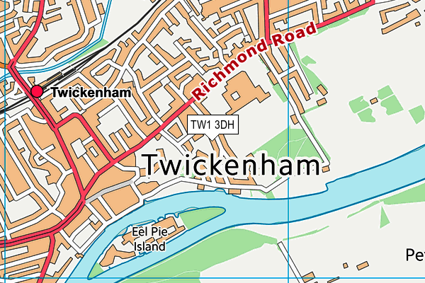 TW1 3DH map - OS VectorMap District (Ordnance Survey)