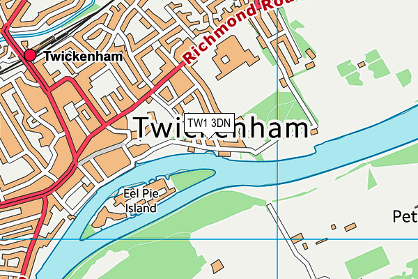 TW1 3DN map - OS VectorMap District (Ordnance Survey)