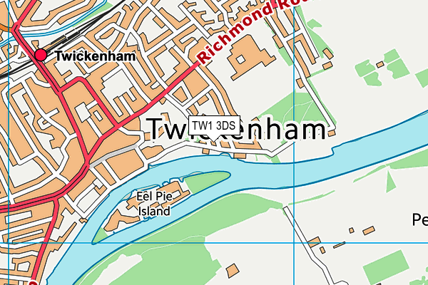 TW1 3DS map - OS VectorMap District (Ordnance Survey)