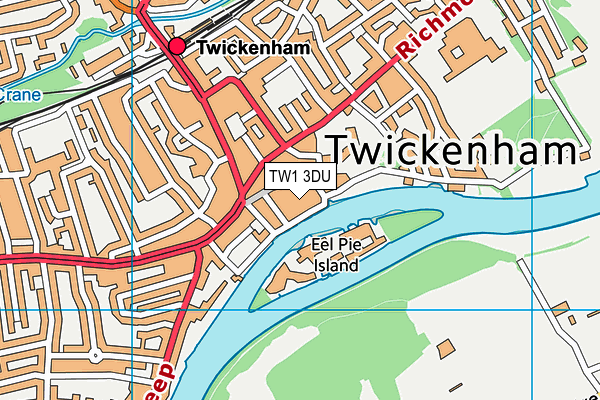 TW1 3DU map - OS VectorMap District (Ordnance Survey)