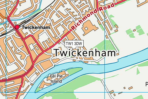 TW1 3DW map - OS VectorMap District (Ordnance Survey)